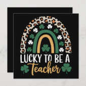 ラッキーな先生レインボーセントパトリックの日 招待状 (正面/裏面)