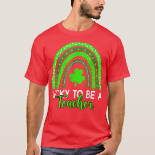 ラッキーな先生レインボー先生St patricks Tシャツ