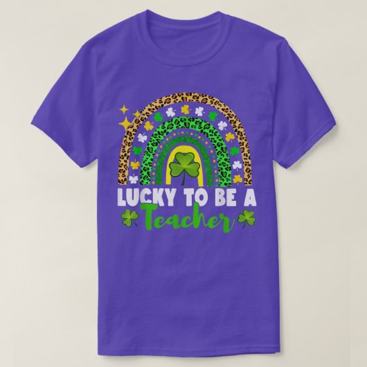 ラッキーな先生レインボー先生St patricks Tシャツ (デザイン正面)
