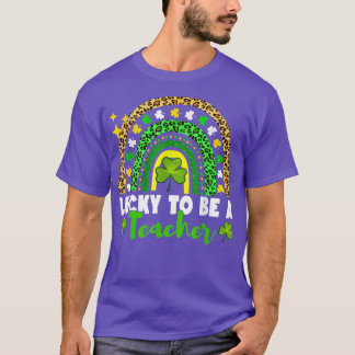 ラッキーな先生レインボー先生St patricks Tシャツ