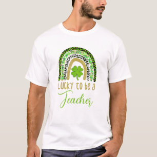 ラッキーな先生レインボー先生St patricks Tシャツ