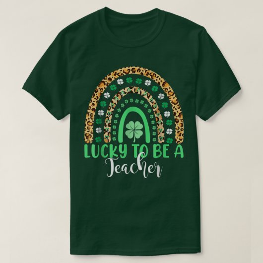 ラッキーな先生レインボー先生St patricks Tシャツ (デザイン正面)
