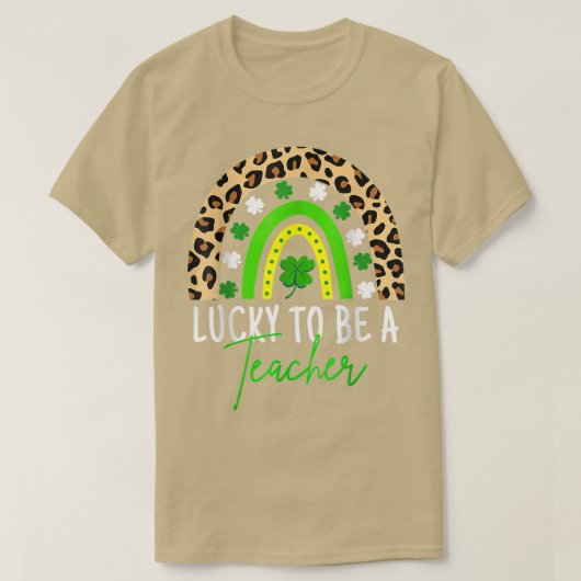 ラッキーな先生レインボー先生St patricks Tシャツ (デザイン正面)