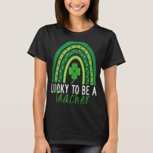 ラッキーな先生レインボー先生St patricks Tシャツ
