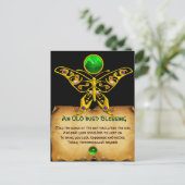 ラッキーな古いアイルランドの祝福のパーチメント/蝶 ポストカード (スタンド正面)