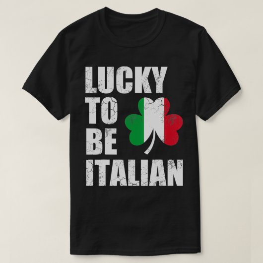ラッキーな国旗イタリアンイタリア聖パトリック Tシャツ (デザイン正面)