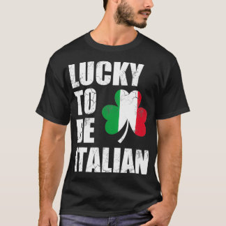 ラッキーな国旗イタリアンイタリア聖パトリック Tシャツ