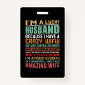 ラッキーな夫のギフト 妻愛する人へ バッジ (正面)