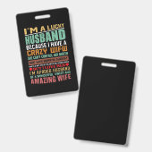 ラッキーな夫のギフト 愛する妻へ バッジ (Front & Back)