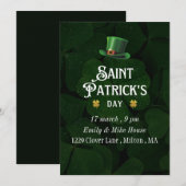 ラッキーな妖精のセントパトリックデーパーティー招待状 招待状 (正面/裏面)