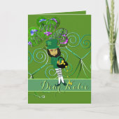 ラッキーな妖精の聖パトリックの日折り紙グリーティングカード カード (正面)