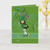 ラッキーな妖精の聖パトリックの日折り紙グリーティングカード カード (黄色い花)