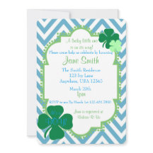 ラッキーな小さなアイルランド語をテーマにした赤ちゃんシャワー招待状