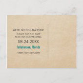 ラッキーな愛の日付はがき保存,ティール(緑がかった色) 案内ポストカード (裏面)