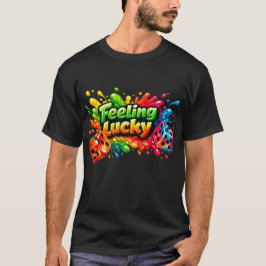 ラッキーな気分ダイス スプラッシュTシャツ Tシャツ