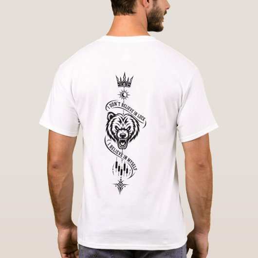 ラッキーな熊 裏プリント Tシャツ (裏面)