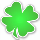 ラッキーな緑のアイリッシュシャムロック、4つのリーフクローバー シール (正面)