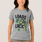 ラッキーな編み物デザインの少年よ トライブレンドＴシャツ (正面)
