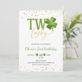 ラッキーな誕生日おめでとう！聖パトリックのテーマパーティーの招待状２つ！ 招待状 (スタンド正面)