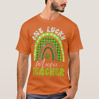 ラッキーな音楽教師 レインボー セントパトリックデー メンズ Tシャツ