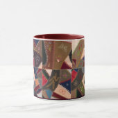 ラッキーな馬蹄型カラフルパッチワーク熱狂するキルトマグ マグカップ (中央)