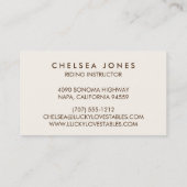 ラッキーな馬蹄形の両面 名刺 (裏面)