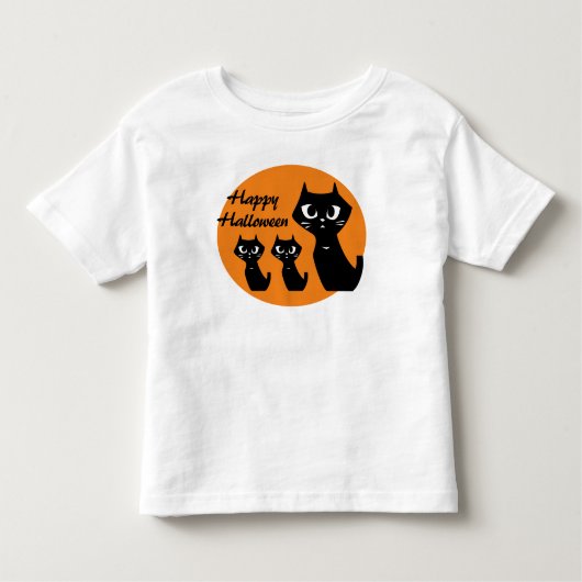 ラッキーな黒猫ハロウィーンVer. トドラーTシャツ (正面)