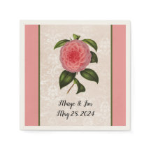 ラッキーに素敵なピンクの牡丹ダマスクと名前