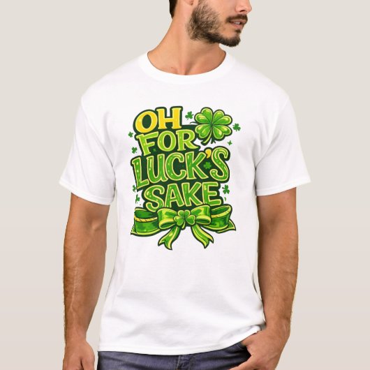ラッキーのために四つ葉のクローバーSt. Patrick's Day Tシャツ (正面)