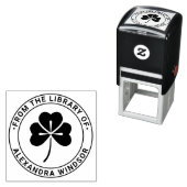 ラッキーの四つ葉クローバー #4 図書館の本の名前 セルフインキングスタンプ (インサイチュ)