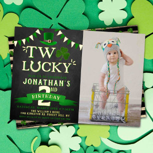 ラッキーの2歳 誕生日 バルーン St. Patrick's Day 箔招待状
