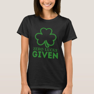 ラッキーはゼロ セントパトリックの日 St Paddys Day   Tシャツ