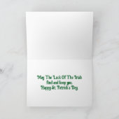 ラッキーを呼ぶ緑の小人のグリーティングカード カード (内部)