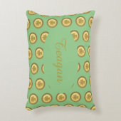 ラッキーアイリッシュシャムロック金ゴールドコイカスタムン アクセントクッション (正面(垂直))