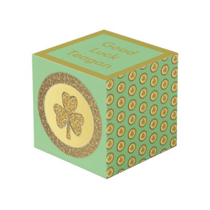 ラッキーアイリッシュシャムロック金ゴールドコイカスタムン フォトキューブ