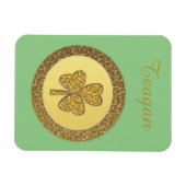 ラッキーアイリッシュシャムロック金ゴールドコイカスタムン マグネット (横)