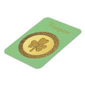 ラッキーアイリッシュシャムロック金ゴールドコイカスタムン マグネット (左側)