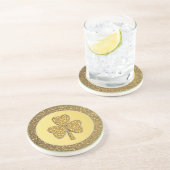 ラッキーアイリッシュシャムロック金ゴールドコイン コースター (側面)