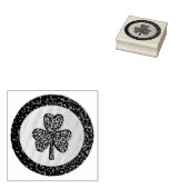 ラッキーアイリッシュシャムロック金ゴールドコイン ラバースタンプ (押印)