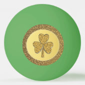 ラッキーアイリッシュシャムロック金ゴールドコイン 卓球ボール (裏面)