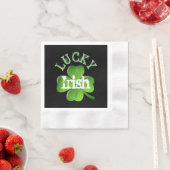 ラッキーアイリッシュシャムロックSt patricksパーティー 縁ありカクテルナプキン (インサイチュ)