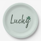 ラッキーアイリッシュシャムロックSt patricks day ペーパープレート (正面)