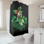 ラッキーアイリッシュフェアリーグリーン シャワーカーテン (インサイチュ)