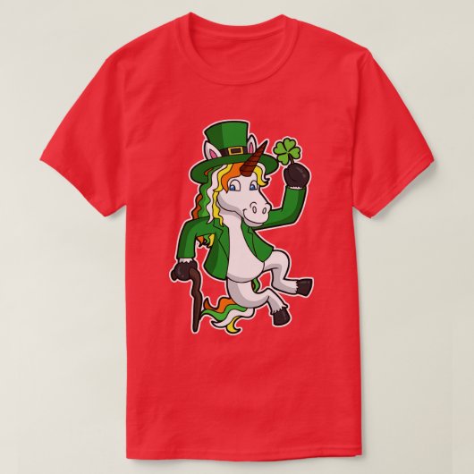 ラッキーアイリッシュユニコーンSt patricks dayクリックヒール Tシャツ (デザイン正面)