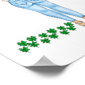 ラッキーアイリッシュ女性四葉クローバーアート ポスター (角)