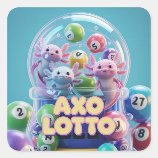 ラッキーアソロトル スクエアシール (正面)