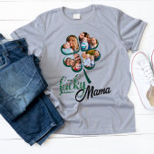 ラッキーアッド自分の写真4葉のクローバーSt patricks Tシャツ