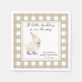 ラッキーアヒルの赤ちゃんシャワー スタンダードカクテルナプキン (正面)