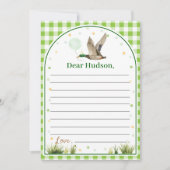 ラッキーアヒル時間カプセルノートメッセージカード サンキューカード (正面)