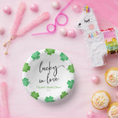 ラッキーインラブグリーンシャムロッククローバーブライダルシャワー ペーパーボウル (パーティー)